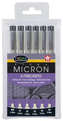 Produktbild von Sakura Fineliner Pigma Micron 6-teilig