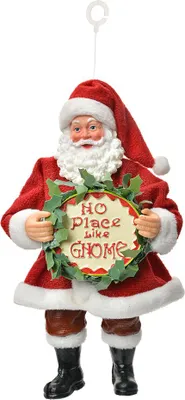 Immagine prodotto di Targhetta natalizia Clayre & Eef Babbo Natale 17 cm tessuto rosso
