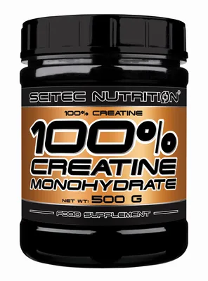 A product shot of a container of Scitec Nutrition 100% Creatine Monohydrate.