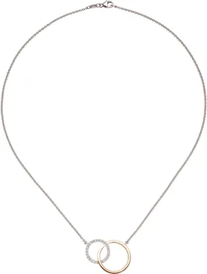 Produktbild von 1,5mm Collier mit 25 Diamanten Brillanten 585 Gold Weißgold Rotgold bicolor 42cm