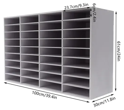 Produktbild von Dokumentenablage - A4-Briefablage - 36 Fächer - Stapelbar - PVC - 100 x 30 x 61 cm - Weiß