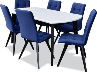 Produktbild von Komplett Set Esstisch 6x Stühle Esszimmer Set Ess Gruppe Holz Tisch Tische 7tlg