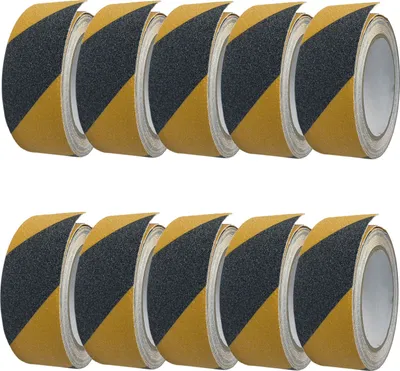 Immagine prodotto di Nastro antiscivolo Gripband 50 mm x 5 m, strisce antiscivolo nero-giallo, 10 pezzi
