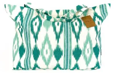 Immagine prodotto di TRESMESTRES Borsa da spiaggia XXL, per la famiglia, extra large o grande, 40 L - in stile mediterraneo - Borsa shopper da donna, grande, in tessuto, con fodera interna - Turchese, 65 x 40 cm