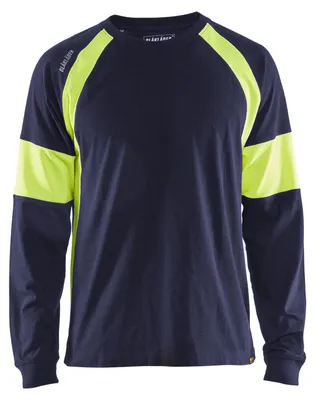 Produktbild von Blakläder® Langarm Shirt 3520 1030 in div. Farben, Farbe:marineblau/gelb, Größe:L