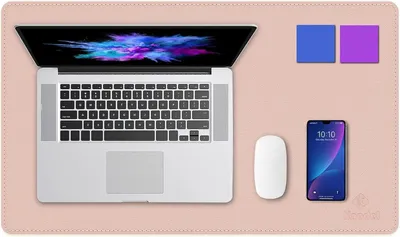 Obrázek produktu pro Upgrade Knodel podložka pod stůl z voděodolné Imitace kůže (60 cm x 35 cm) růžová/stříbrná
