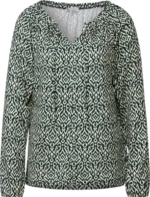 Produktbild von Street One Langarmshirt 'Bedrucktes Raglan Shirt', A322965, hunter green, Gr. 40