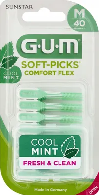 Zdjęcie produktu dla GUM Soft-Picks Comfort Flex, Szczoteczki międzyzębowe Cool Mint M, 40 sztuk
