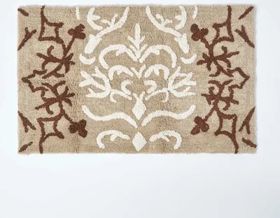 Produktbild von HOMESCAPES Duschvorleger Damast, Beige, 50 x 80 cm