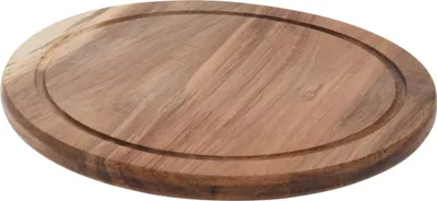 A wooden cutting and serving board.
