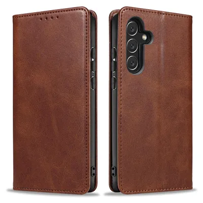 Produktbild von Handyhülle für Samsung Galaxy A34 5G Kunstleder Flip Cover Hülle Klapphülle Case Kartenfach Farbe: Dunkelbraun
