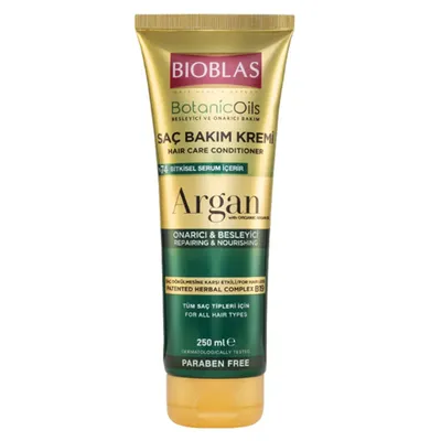 Produktbild von Bioblas Botanic Oils Arganöl Haarspülung (250 ml) – Reparierender & Nährender, Parabanfrei