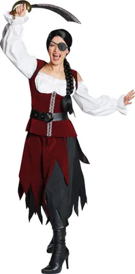 Produktbild von Rubies Piraten Kostüm für Damen 3-teilig Größe 40 mit Trägermieder, Bluse und Rock