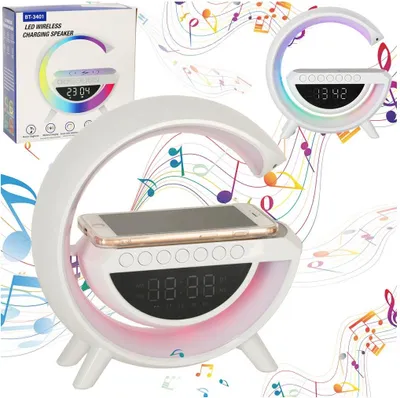 Obrázok produktu pre LED herná lampa RGB reproduktor indukčná nabíjačka rádiobudík