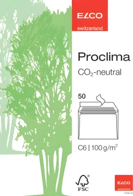 Produktbild von Elco 74260.20, C6 (114 x 162 mm), Weiß, Papier, 100 g/m², 50 Stück(e), Blue Angel, Forest Stewardship Council (FSC)