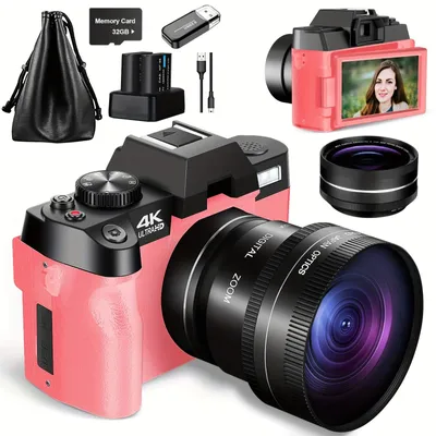Immagine prodotto di Fotocamera compatta - Fotocamera digitale - Fotocamera - Videocamera per vlog - Fotocamera compatta - Sensore da 48MP - Video in 4K