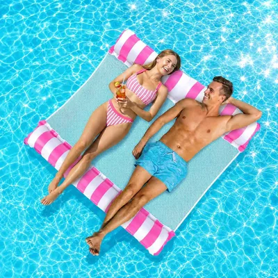 Obrázok produktu pre Nafukovacia vodná hojdacia sieť, 4v1 vodné lehátko, pre 2 osoby, 52x130cm, so sieťou, do bazéna