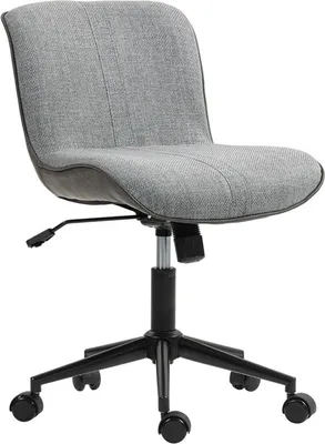 Produktbild von Fortuna Lai Schreibtischstuhl, Höhenverstellbar Homeoffice Stuhl ohne Armlehne, Drehbar Bürostuhl mit Wippfunktion, Drehstuhl mit Leinenoptik für Schlafzimmer, Dunkelgrau