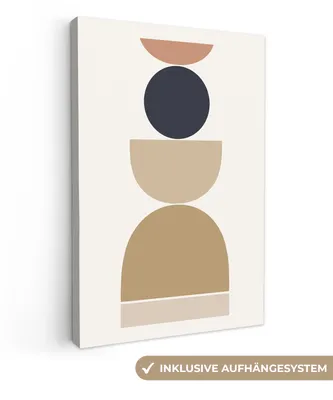 Obrázok produktu pre MuchoWow® - Plátno - Kruh - Geometrické obrazce - Abstraktné, nástenná maľba, nástenné dekorácie obrazy obývacia izba, 20x30cm