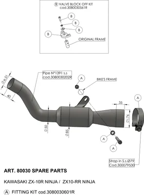 Image de Joint d'échappement LeoVince en acier inoxydable, diamètre 79 mm, référence OEM 300079530R, pour système d'échappement