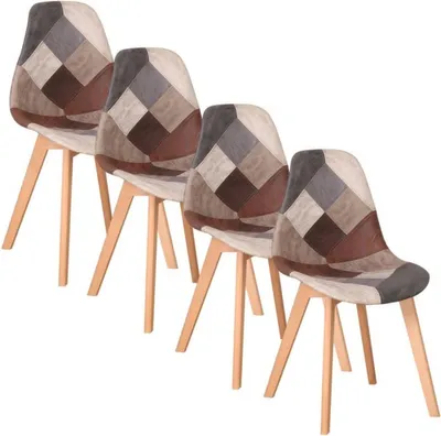 Produktbild von Stühle - Esstischstühle - Set aus 4 Stühlen - Holzbeine - Für Küche oder Wohnzimmer - Modernes Design