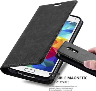 Produktbild von Cadorabo Hülle für Samsung Galaxy S5 / S5 NEO Schutz Hülle in Schwarz Handyhülle Etui Case Cover Magnetverschluss