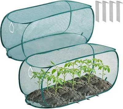 Productafbeelding van Insectennet voor de tuin - 2 stuks - geschikt voor binnen- en buitengebruik - met grondpennen