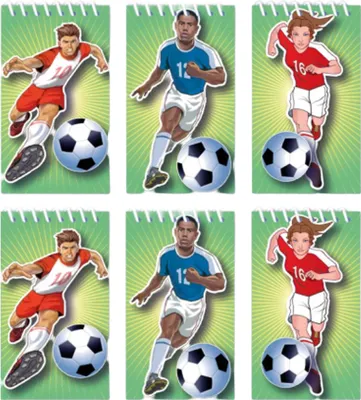 Produktbild von Fußball Drahtgebundes Notizbuch 6er-Pack SG38277 (Einheitsgröße) (Bunt)