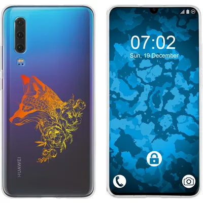 Produktbild von PhoneNatic Case kompatibel mit Huawei P30 Silikon-Hülle Floral Fuchs M1-2