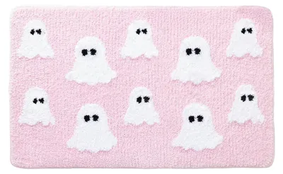 Produktbild von Halloween-Fußmatte, saugfähiger Geister-Badezimmerteppich, rutschfeste Kürbis-Duschmatte für Badezimmer, Küche und Veranda zur Dekoration an Feiertagen