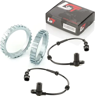 Produktbild von 2x ABS-Sensor und ABS-Ring Set Vorderachse 29 Zähne für OPEL CORSA C