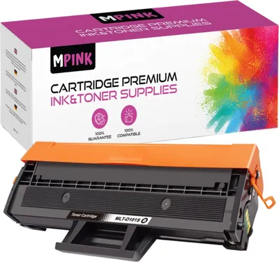 A toner cartridge and its packaging.