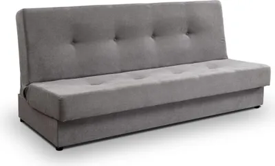 Obrázek produktu pro Rozkládací pohovka Šedá – Velurová látka – 192x92x89 cm – Úložný prostor – Komfortní – Čalouněná pohovka do obývacího pokoje