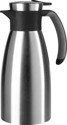 Produktbild von Emsa 508932 Soft Grip Isolierkanne 1 L, Farbe:Edelstahl/Schwarz