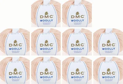Image de 10 pelotes de laine DMC « Woolly » en Laine – 100 % laine d'Australie, 488, (couleur 44)