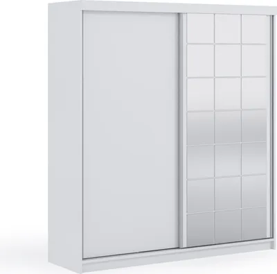Produktbild von Kleiderschrank COLLIN 200 Schiebetürenschrank mit Spiegiel mit Schubladen Weiß