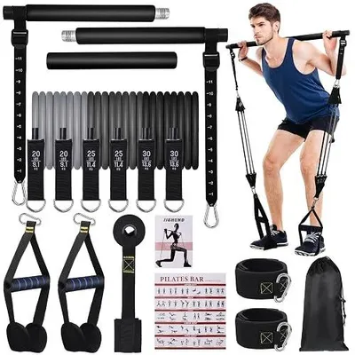 Zdjęcie produktu dla Drążek pilates z taśmami oporu zestaw fitness dla kobiet