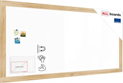 Produktbild von Magnetisches Whiteboard, trocken abwischbar PREMIUM 240x120cm, massiver Rahmen im Eichendesign