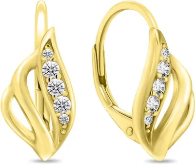 Produktbild von Dezente vergoldete Cubic Zirkonia Ohrringe EA936Y