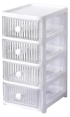 Produktbild von Schreibtisch-Aufbewahrungsbox mit Schubladen, mehrschichtig, transparent, multifunktional, stapelbar, Schreibtisch-Organizer für Zuhause, Schlafzimmer