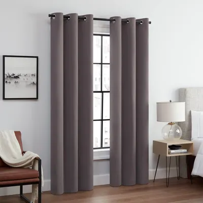 Thermische Verdunkelungs-Übergardinen, 2er-Set, 42" x 95", grau