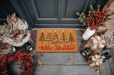 Produktbild von Famanu Türmatte 40 cm x 70 cm - Weihnachtsdesign