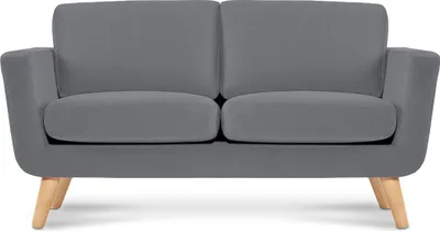 Produktbild von KONSIMO Sofa 2-Sitzer mit Armlehnen "TAGIO", Grau, Velourstoff, Scandinavian, 153x80x84cm