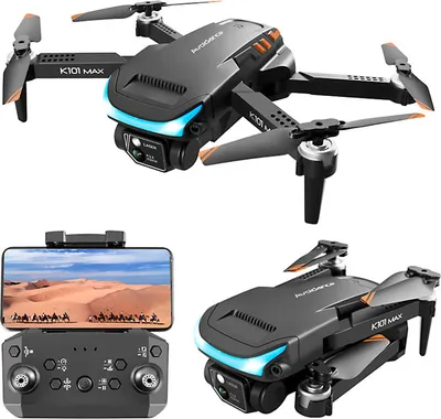Produktbild von (Schwarz) Ultraleichte Drohne Faltbare Drohne Quadrocopter Intelligente Hindernisvermeidung 4K-Kamera HD-Videoübertragung Headless-Modus