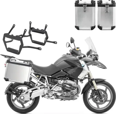 Produktbild von Set Alukoffer + Kofferträger passend für BMW R 1200 GS 04-12 / Adventu