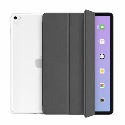Produktbild von Schutzhülle für Apple iPad Pro 12.9" 1. / 2. Generation (2015/2017) Schutz Hülle Smart Cover Case Wake Up Sleep Funktion Stand Etui Tasche - GRAU