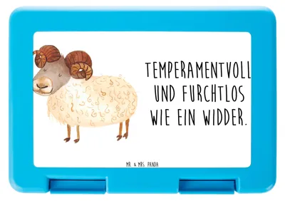 Produktbild von Mr. & Mrs. Panda Snackbox Sternzeichen Widder - Weiß - Geschenk, Bento Box, Geburtstag März, Schafbock, Bock, Brotzeitdose, Bentobox, April, Lunchbox, Essensbox