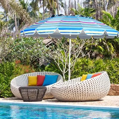 Produktbild von COSTWAY Sonnenschirm Strandschirm Marktschirm Gartenschirm neigbar Terrassenschirm mit Verankerung für Garten, Strand, Outdoor