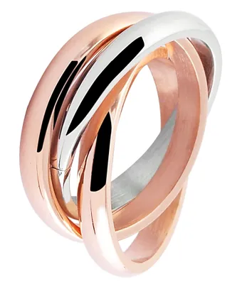 Produktbild von Akzent Damen-Wickelrring, Edelstahl, bicolor