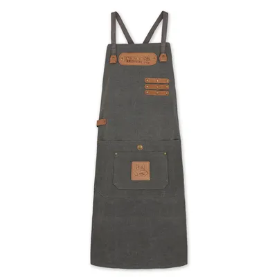 Produktbild von Canvas Arbeitsschürze, Grillschürze BBQ Kochschürze Art Grau
